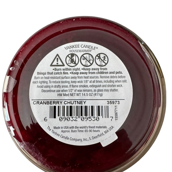 NWT Scent Cranberry Chutney Yankee Candle Original Medium Jar Candle 14.5 oz - Picture 3 of 3